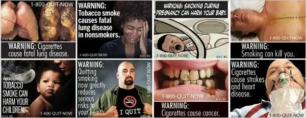 Пример шок контента на тему курения