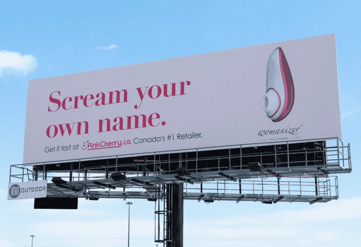 Womanizer’s promotional billboard
