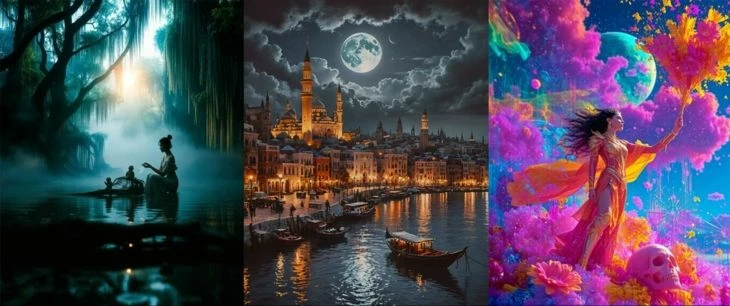 Примеры изображений, сгенерированных в StarryAI