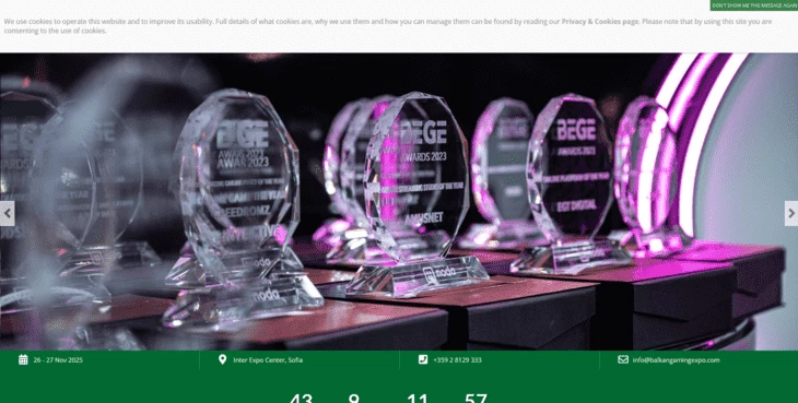 Главная страница конференции Balkan Entertainment & Gaming Expo