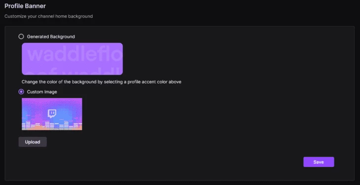 Customizing banners on Twitch