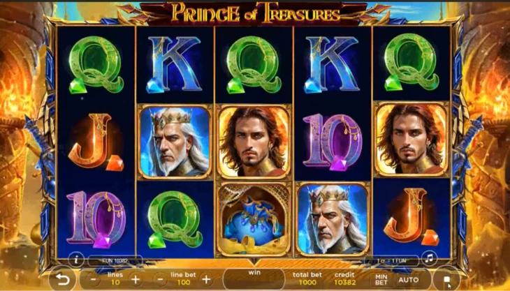 Интерфейс слота Prince of Treasures