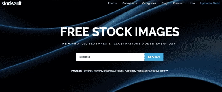 Stockvault home page