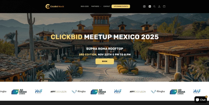 Главная страница конференции СlickBid Meetup Mexico