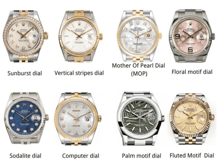 Наиболее популярные типы циферблатов Rolex