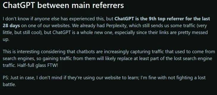 Пост о ChatGPT