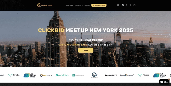 Главная страница конференции ClickBid New York 2025