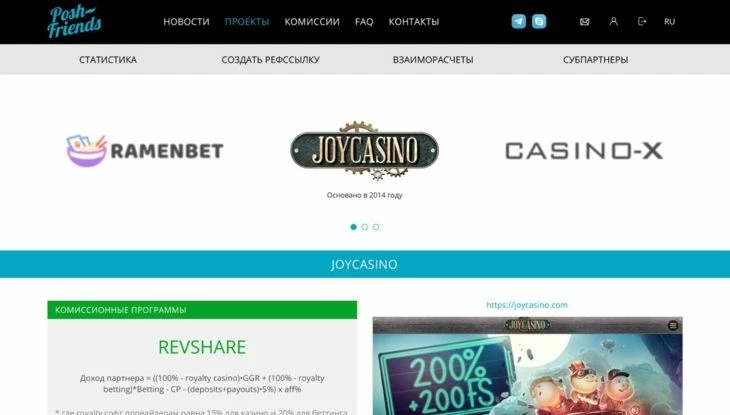 Раздел «Проекты»