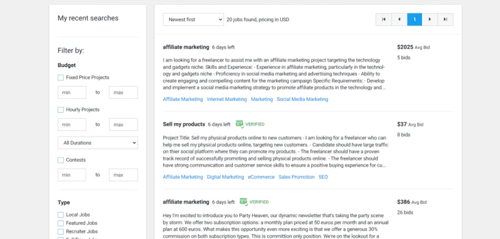 Главная страница Freelancer
