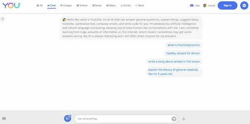 YouChat - нейронка, похожая по функциям на chat gpt 