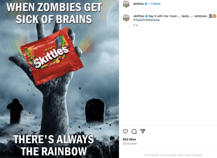Skittles Halloween post