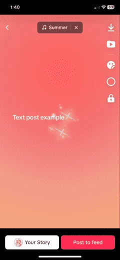 Пример текстовой публикации в TikTok