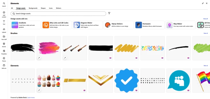 Элементы в Adobe Express