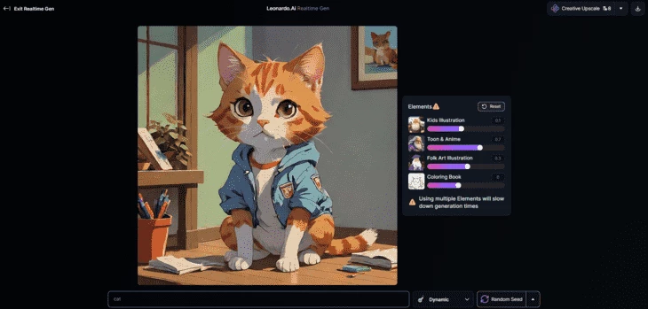 Раздел RealTime Generation для генерации изображений в реальном времени