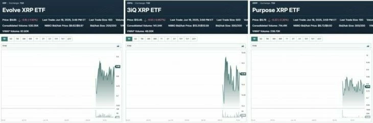 18 июня на TSX было запущено 3 XRP ETF. Источник: TSX