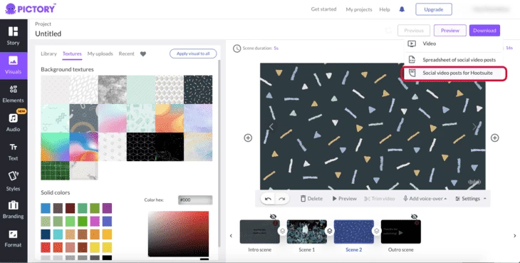 Link to social media management tool within video editing software