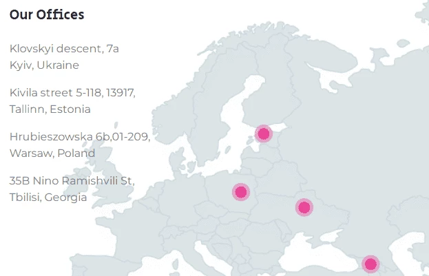 Офисы компании расположены в Грузии, Польше, Эстонии и Украине.