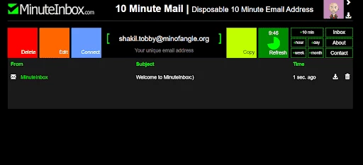 Minuteinbox - онлайн-генератор одноразовой почты