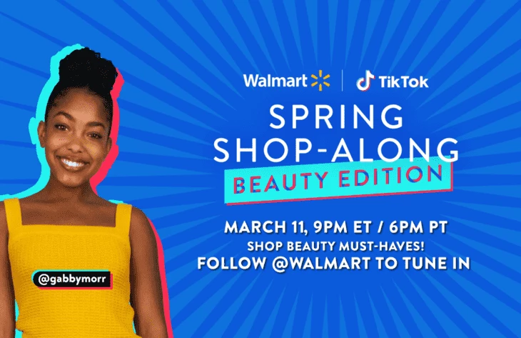 Анонс прямых эфиров Walmart в Tiktok