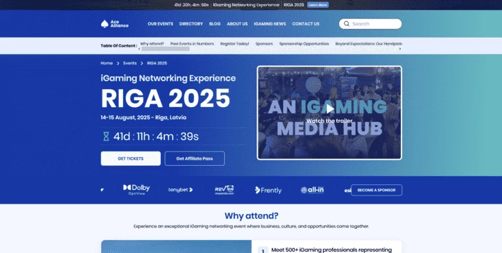 Главная страница конференции iGaming Networking Experience