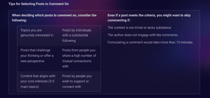 Commenting tips