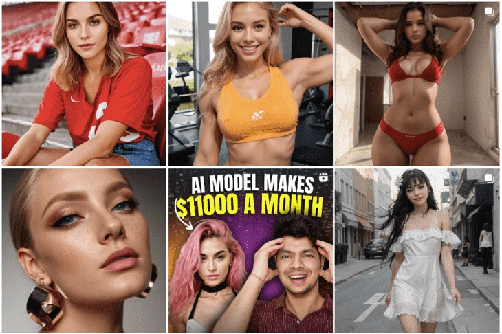 Instagram search results by hashtag #AIinfluencer