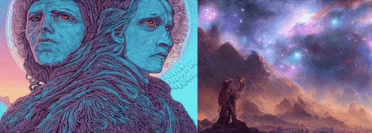 Examples of pictures generated by Starryai