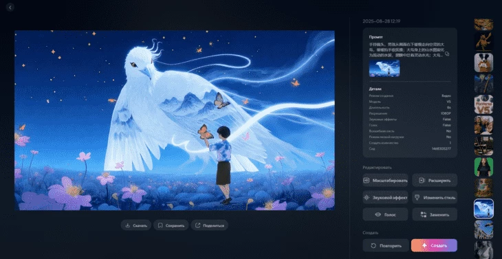 Пример анимационного ролика в PixVerse