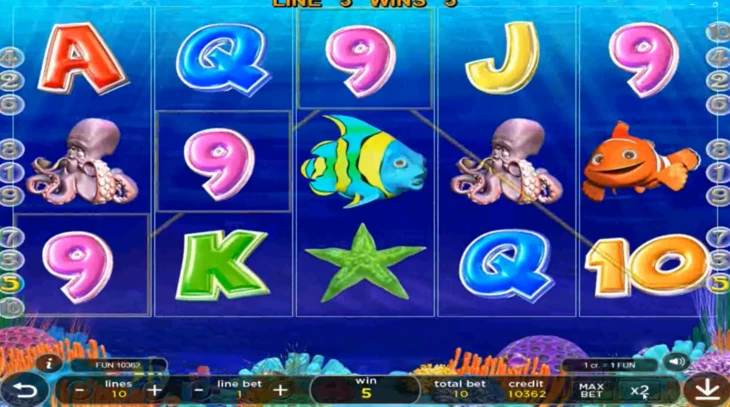 Интерфейс игры Captain Sharky