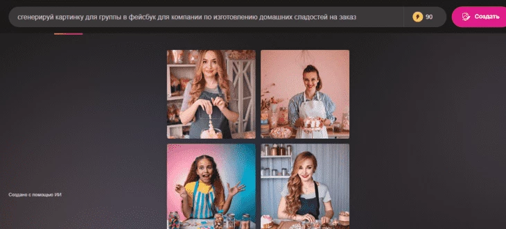 Пример создания контента для соцсетей с помощью ИИ 