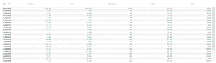 Конверсии и выплаты по дням