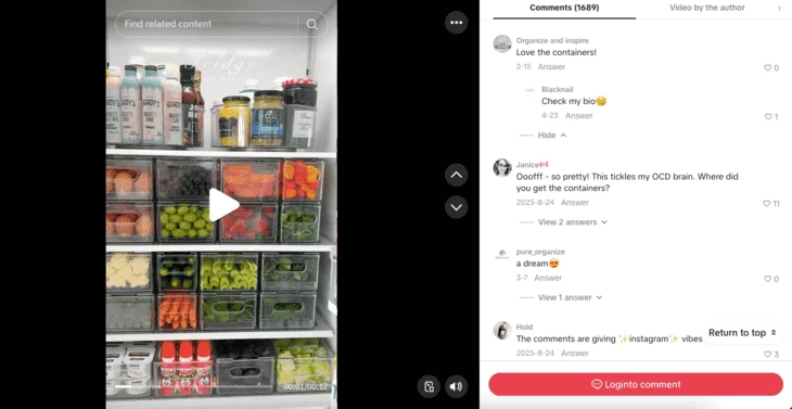Fridge organisation tips on TikTok