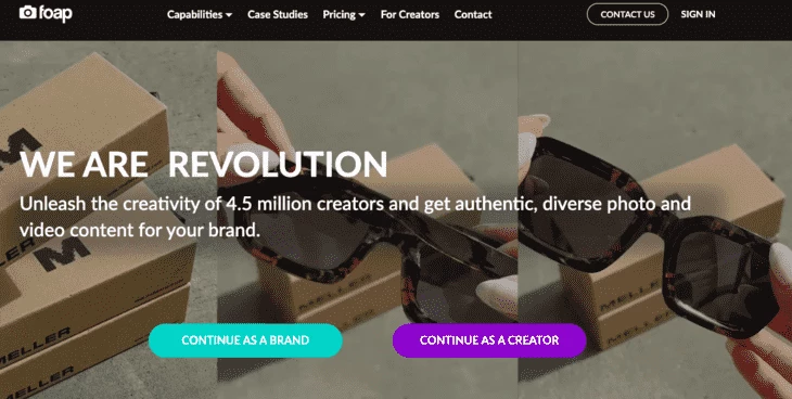 Foap homepage