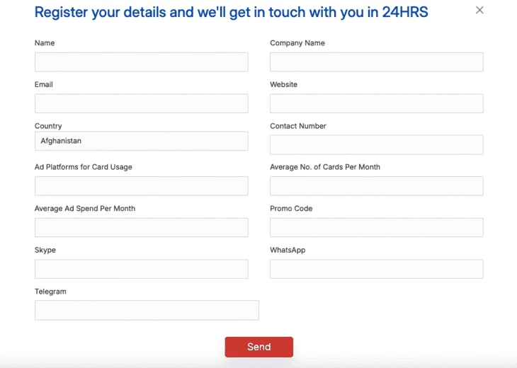 This is what their application form looks like