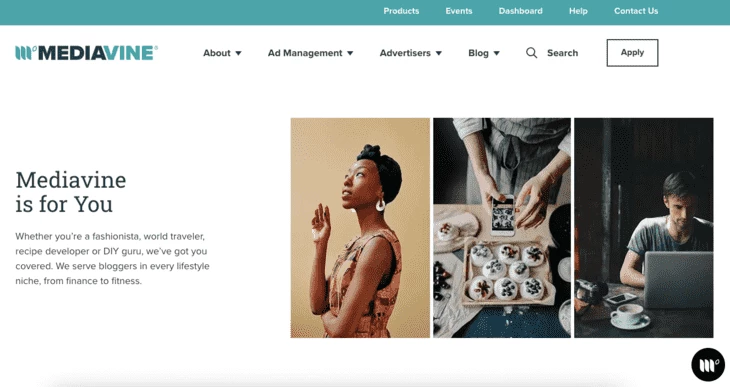 Mediavine’s home page