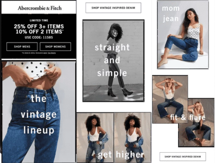 Promotional emails for women