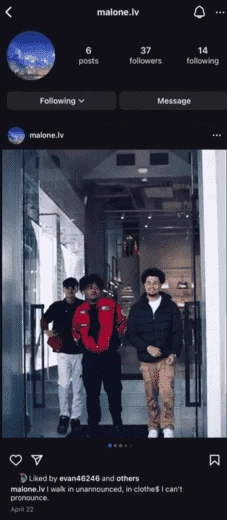 Криптомошенник на фото в Instagram