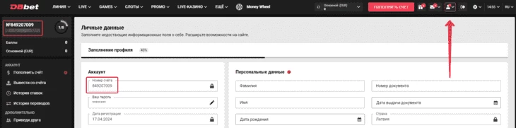 Копирование пользовательского счета необходимого для регистрации в партнерке