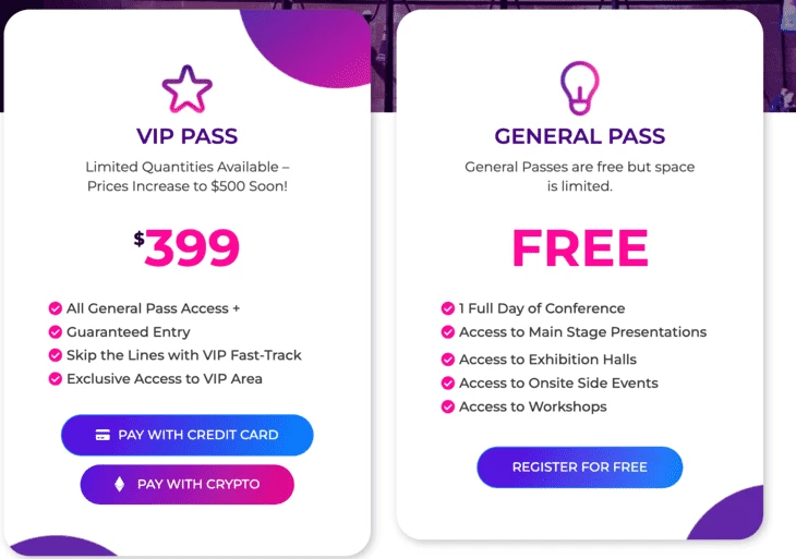 Категория билетов на Blockchain Futurist Conference 2025