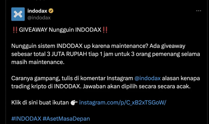 ❗️ РОЗЫГРЫШ призов в ожидании INDODAX ❗️