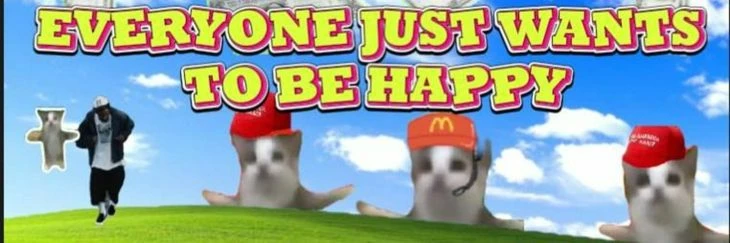 Обложка официальной страницы мемкоина Happy Cat (HAPPY) в сети Х 