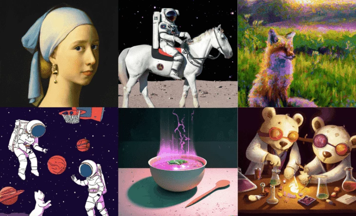Examples of pictures generated by Dall-E 2