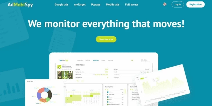AdMobiSpy main page