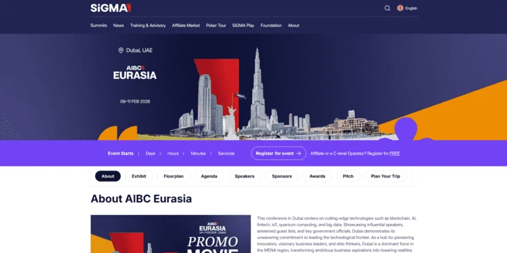 Главная страница конференции SiGMA AIBC Eurasia