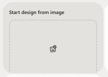 Окошко Start design from image в Playground