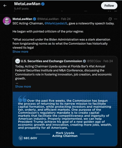 MetaLawMan об отсрочке в деле SEC против Binance 