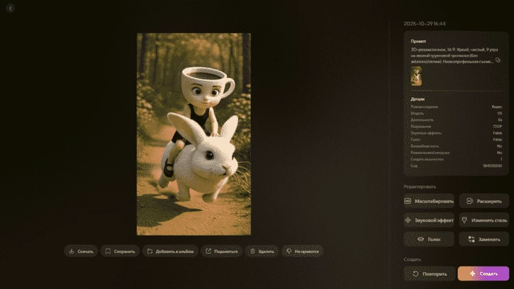 Пример видео, сгенерированного в PixVerse