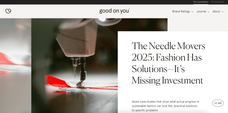 Good on You homepage