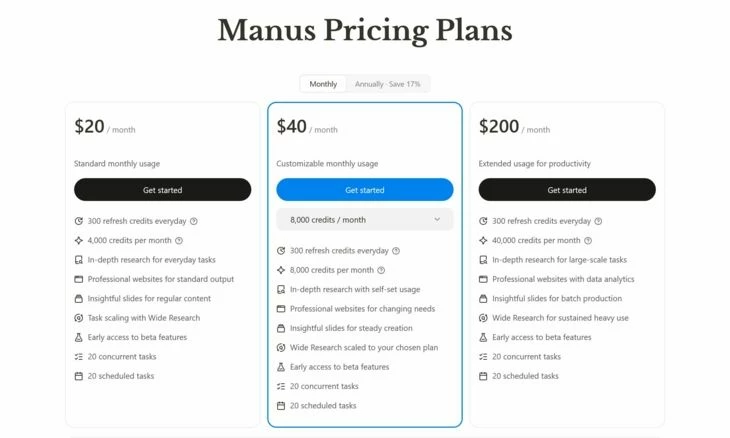 Тарифная сетка платформы