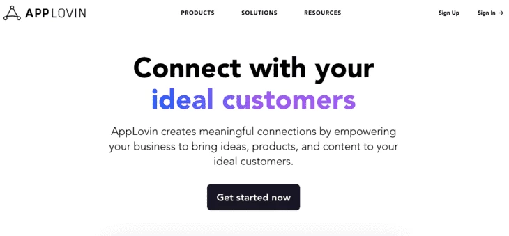 AppLovin homepage